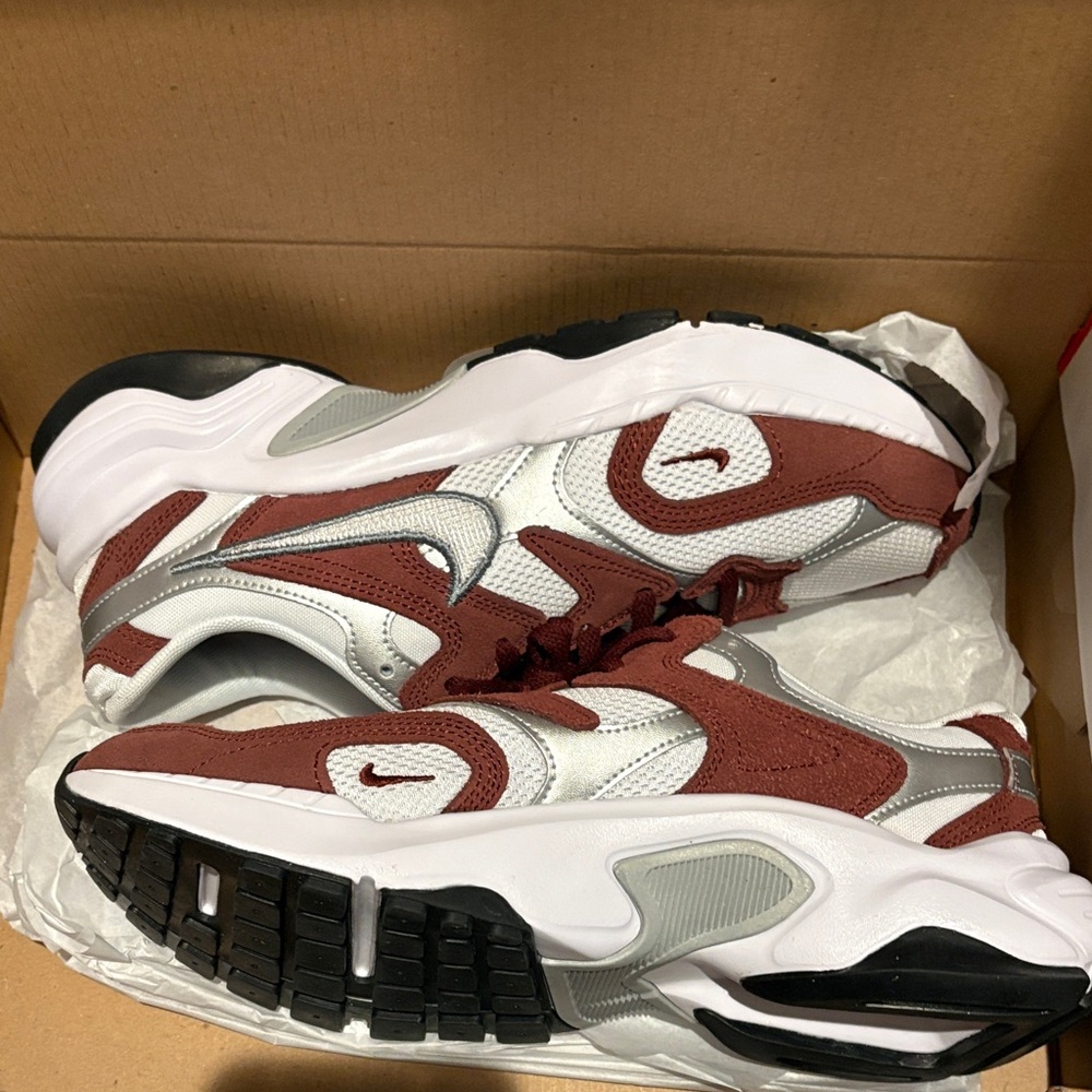 Nike Burgundy and Silver Athletic Shoes
